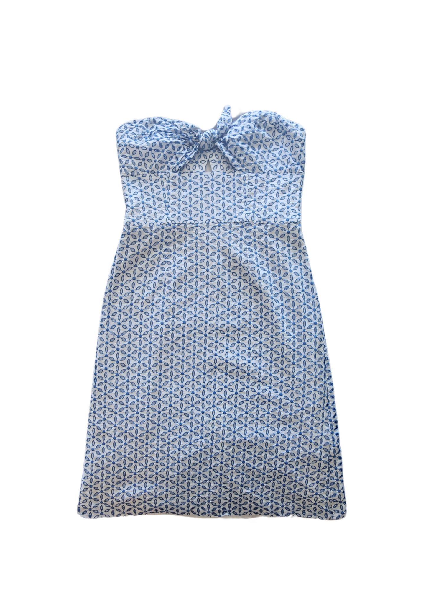 Vestido mini blanco y azul Size 8