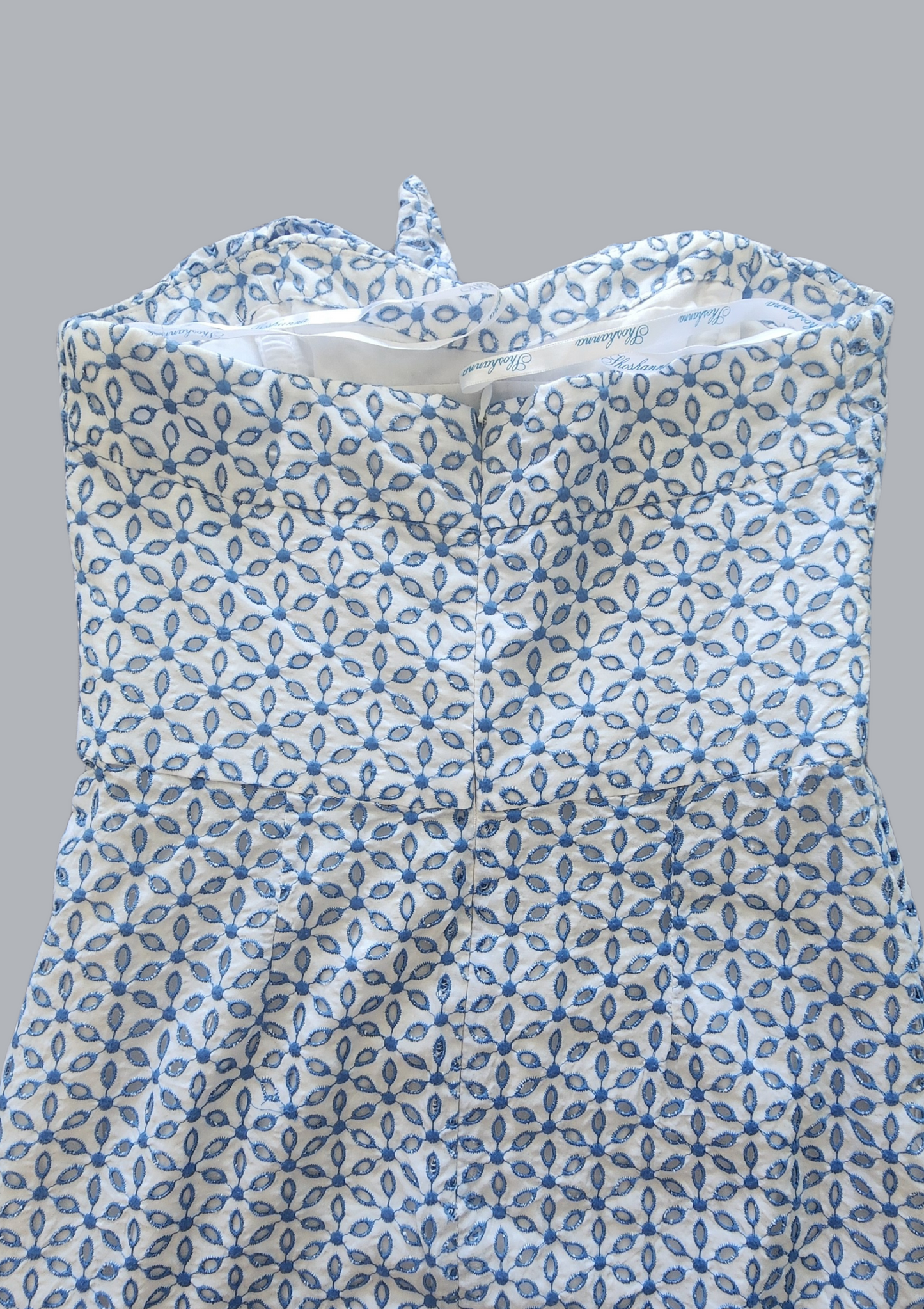 Vestido mini blanco y azul Size 8