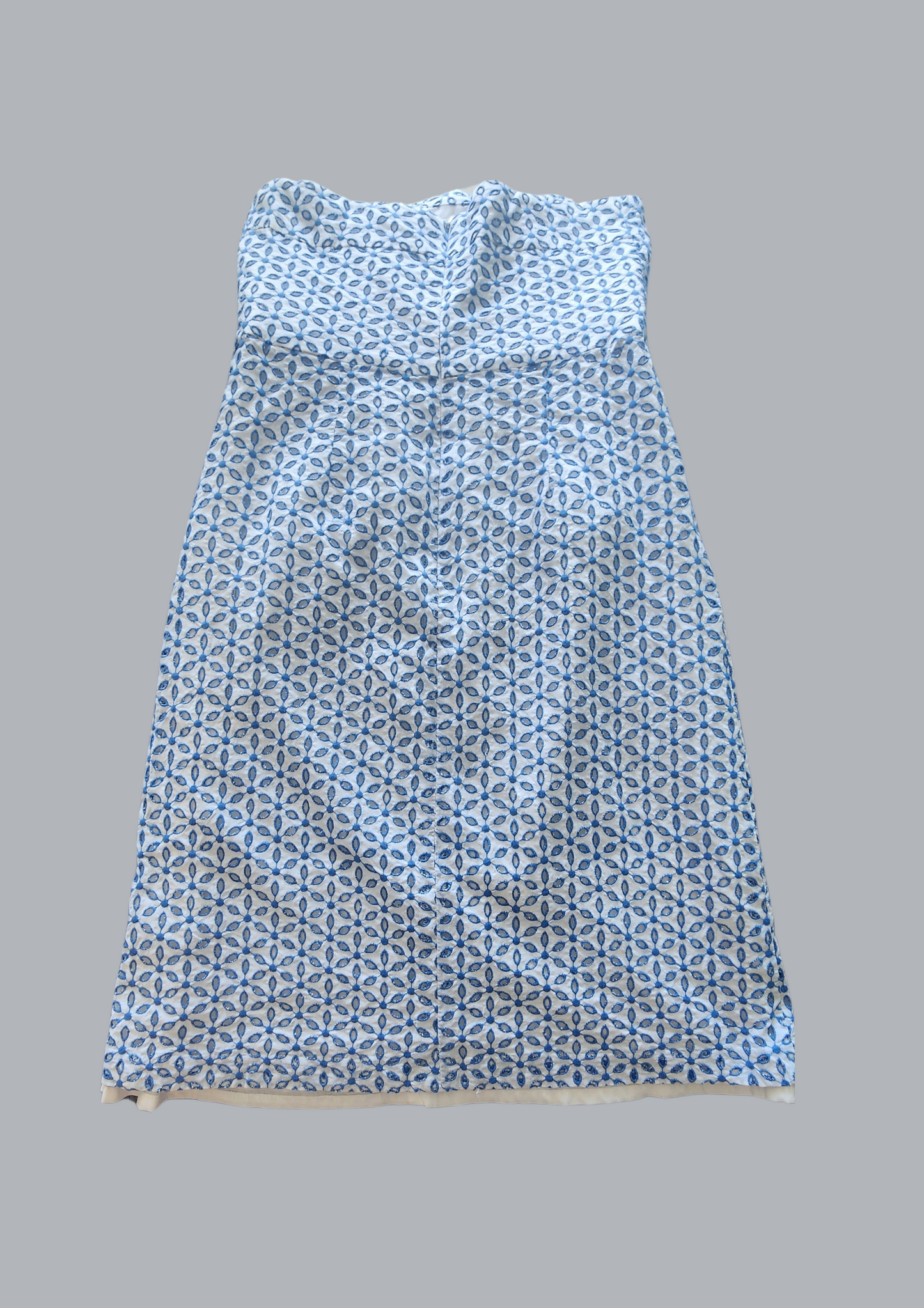 Vestido mini blanco y azul Size 8