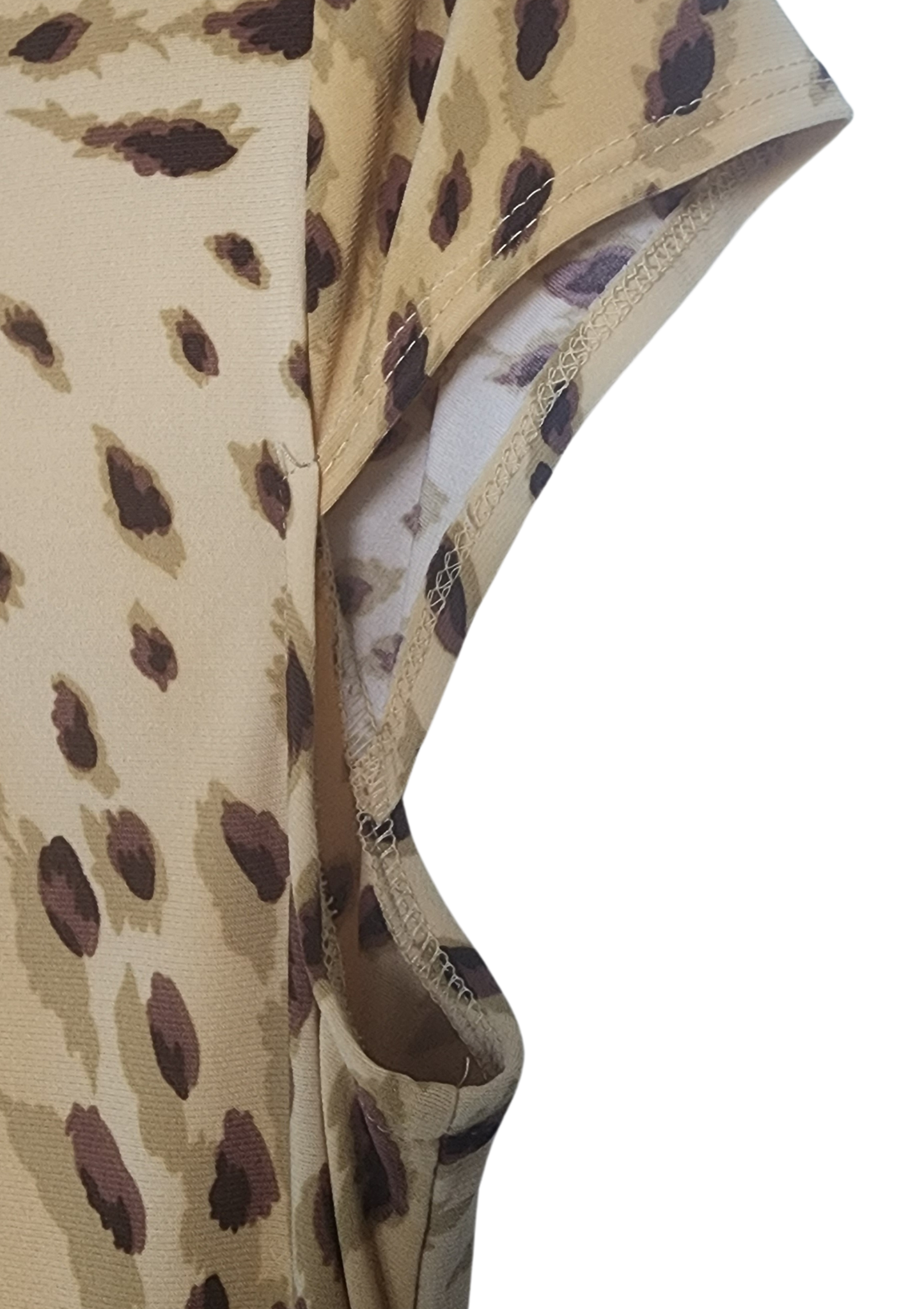 Vestido crema con pintas marrones a tres colores Size L