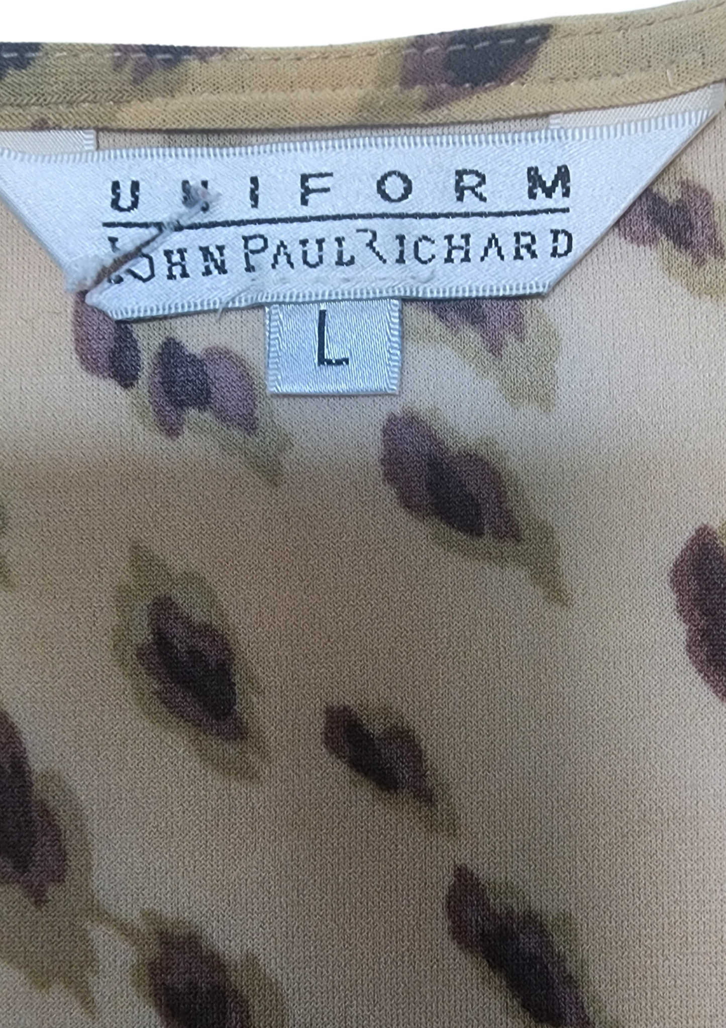 Vestido crema con pintas marrones a tres colores Size L