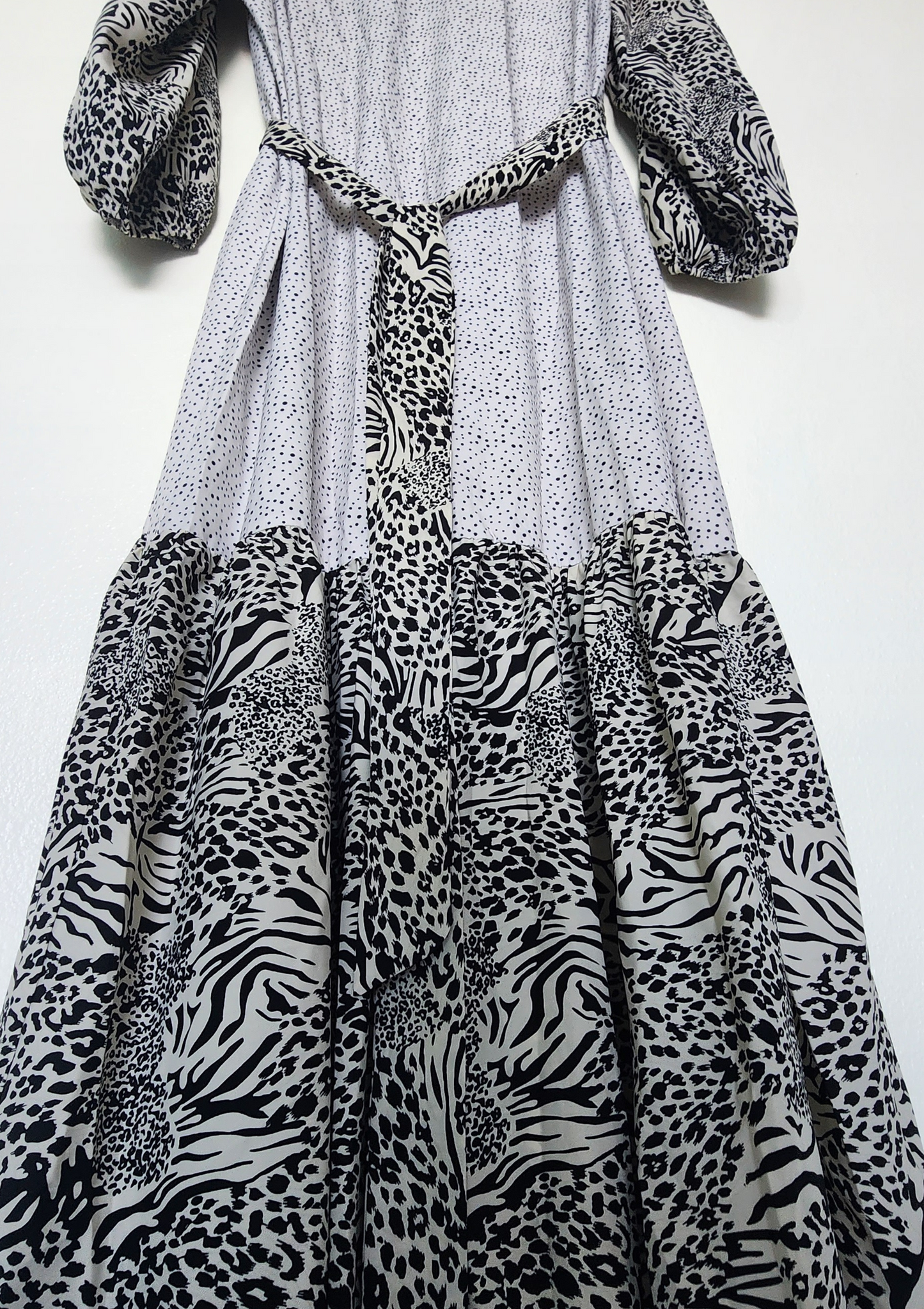 Vestido largo de puntos y volantes Size 3XL