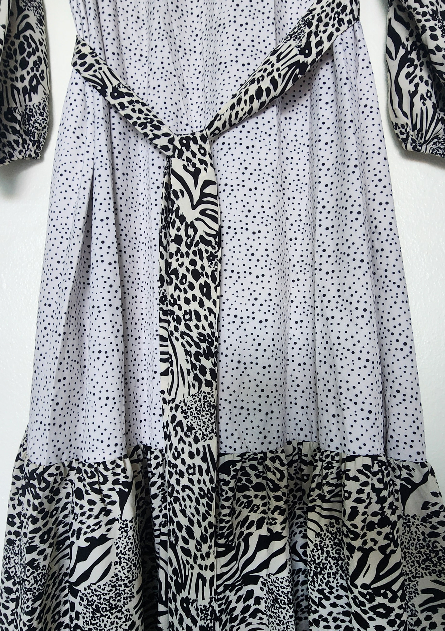 Vestido largo de puntos y volantes Size 3XL
