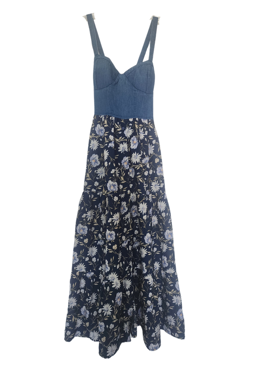 Vestido de mahón y floral Size M