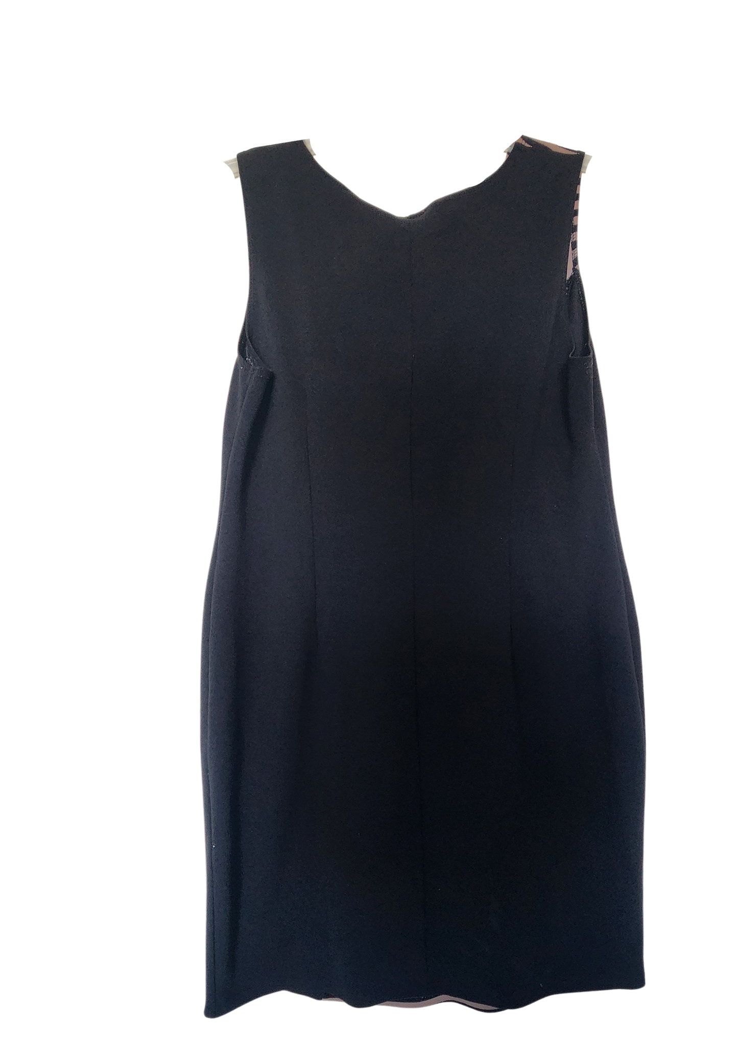Vestido sin manga negro con líneas alfrente crema Size 3X