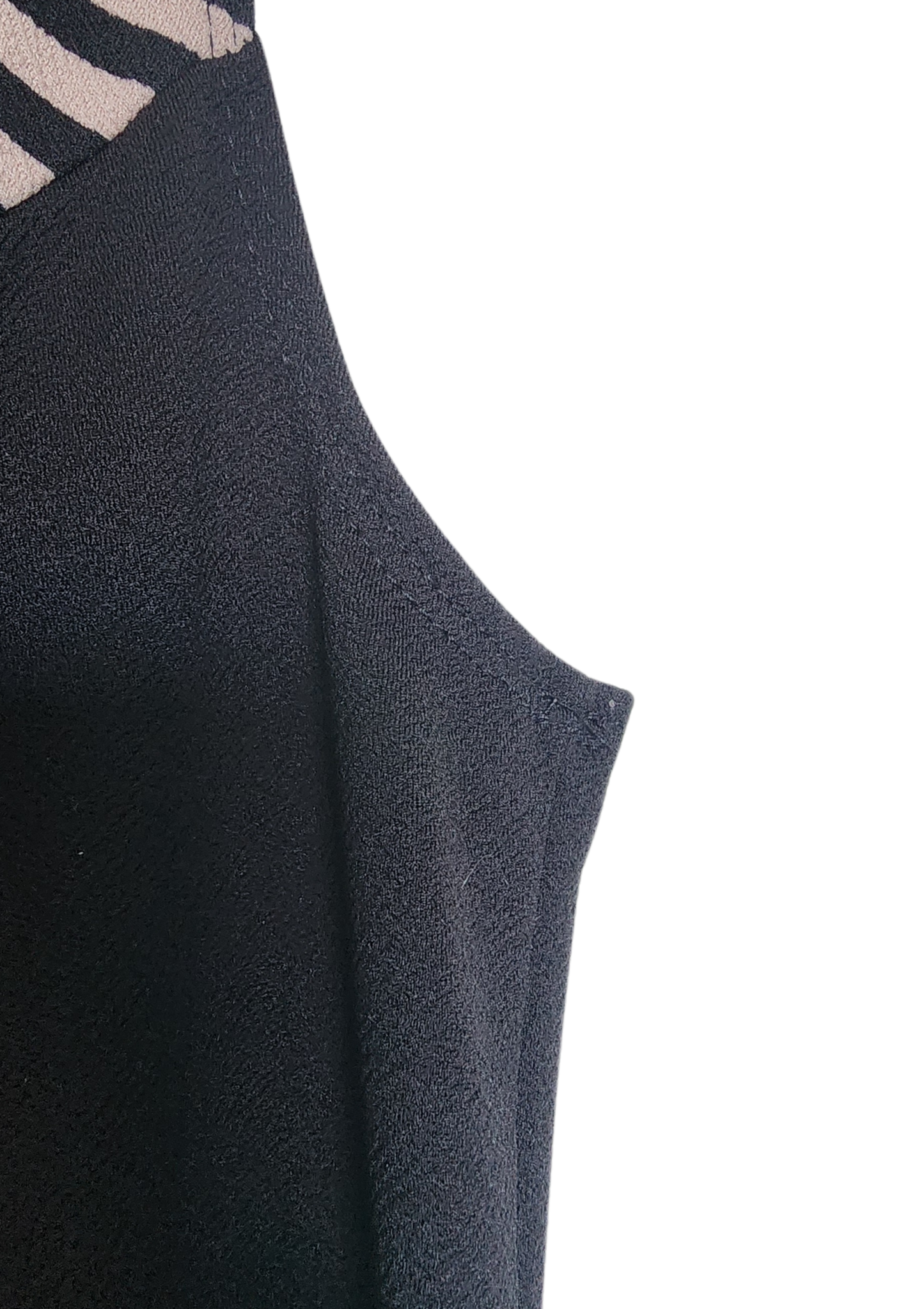 Vestido sin manga negro con líneas alfrente crema Size 3X